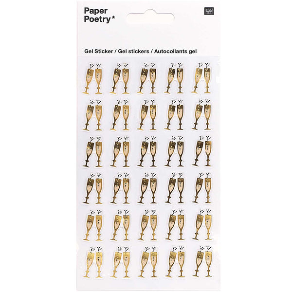 Gelsticker Sektgläser gold 30 Stück
