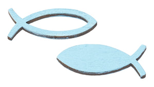 Holzstreuteil Fisch 3,5cm 2-fach sortiert 16 Stk.