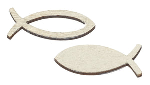 Holzstreuteil Fisch 3,5cm 2-fach sortiert 16 Stk.