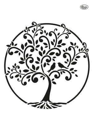 Baum des Lebens Universal-Schablone A4  Tree of Life Stencil