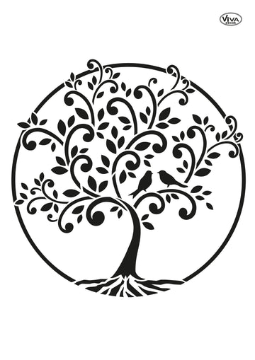 Baum des Lebens Universal-Schablone A4  Tree of Life Stencil