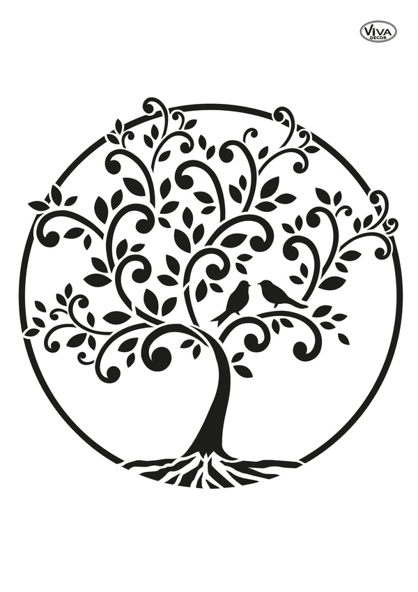 Baum des Lebens Universal-Schablone A4  Tree of Life Stencil