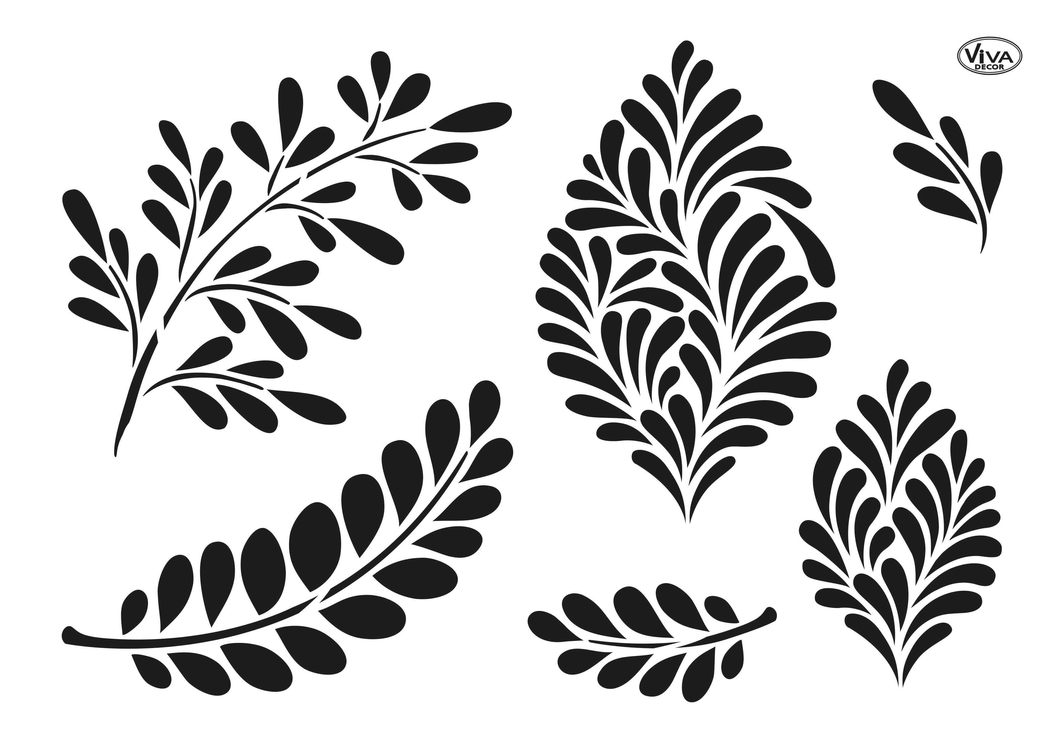 Moderne Blätter Universal-Schablone A4 Moderne Blätter-Schablone