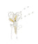 Gästeanstecker Drahtherz Calla Perlenspray 8cm inkl. Anstecknadel