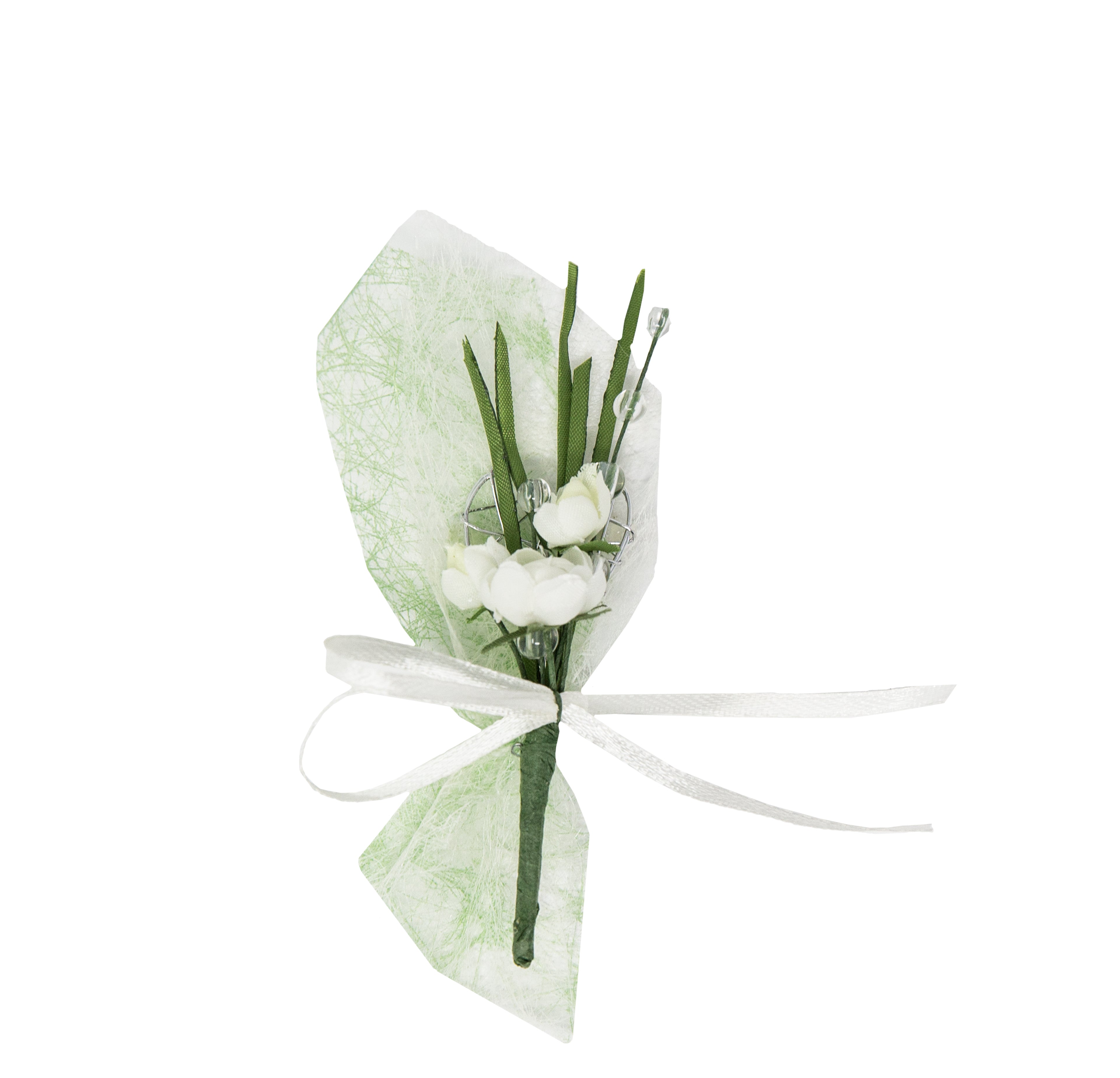 Gästeanstecker Sizoweb ​​mit Blüten und Schleife ohne Anstecknadel 10,5cm