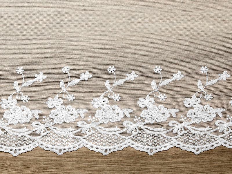 Tischläufer Spitze Spitze gebrochenes weiß 0,45x9m