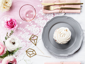 Tischläufer Spitze Spitze gebrochenes weiß 0,45x9m