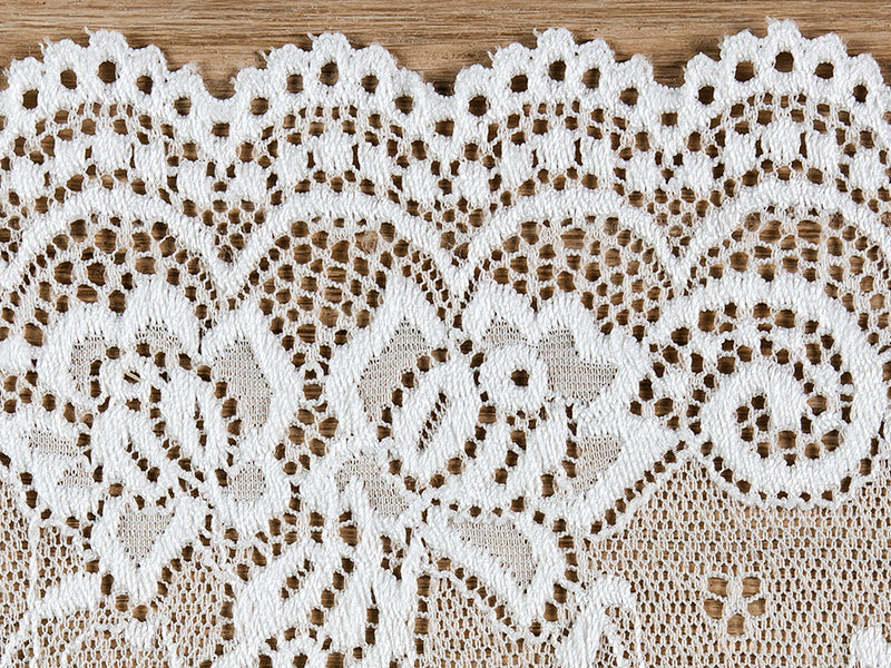 Tischläufer Spitze Spitze gebrochenes weiß 0,15x9m