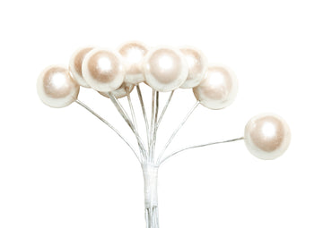 Drahtstecker mit Perle perl 1cm 10 Stück Styroporperle Small Berries Foam Pearl