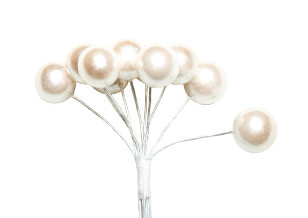 Drahtstecker mit Perle perl 1cm 10 Stück Styroporperle Small Berries Foam Pearl