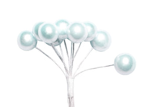 Drahtstecker mit Perle pastellblau 1cm 10 Stück Styroporperle Small Berries Foam Pearl