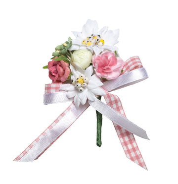Trachten-Anstecker Edelweiß rosa 8x5,5cm ohne Nadel 1 Stk.