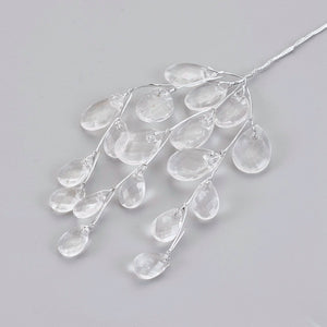 Kristall-Perlenspray 18 Glasschlifftropfen/Stamm 5 Stämme 18cm