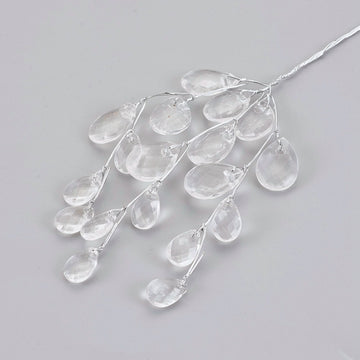 Kristall-Perlenspray 18 Glasschlifftropfen/Stamm 5 Stämme 18cm