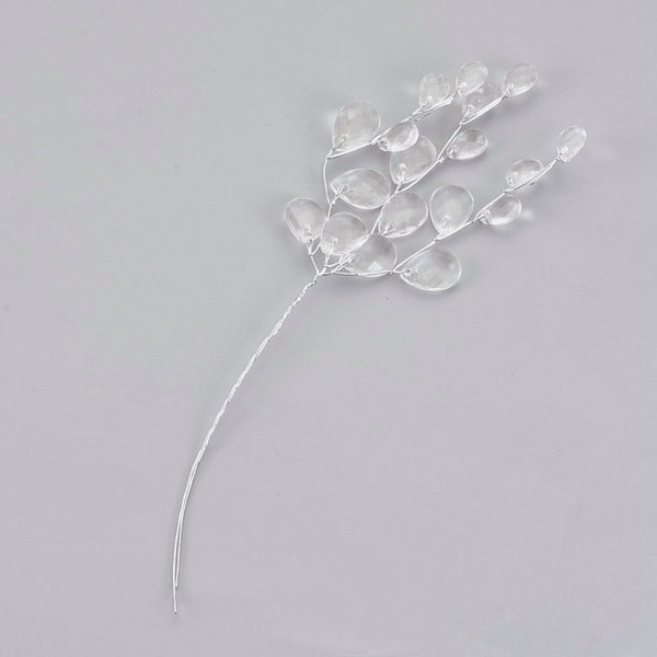 Kristall-Perlenspray 18 Glasschlifftropfen/Stamm 5 Stämme 18cm