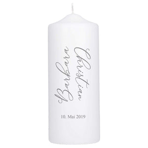 Hochzeitskerze Stumpe Schrift dezent 250/80mm