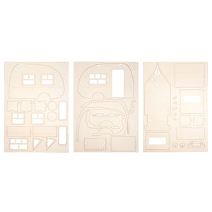 Holzbausatz 3D Wohnwagen Holzbausatz 40 Teile