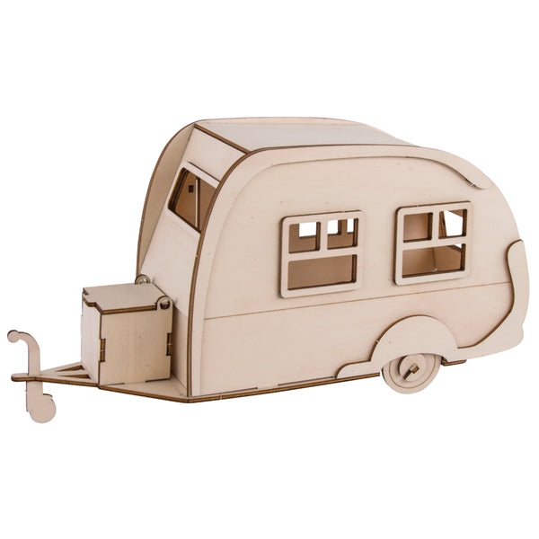 Holzbausatz 3D Wohnwagen Wooden Kit 40 Teile