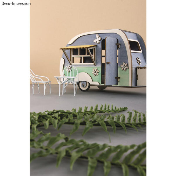 Holzbausatz 3D Wohnwagen Wooden Kit 40 Teile