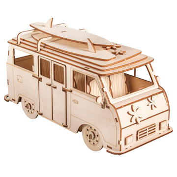 Holzbausatz 3D Campingbus VW-Bus Holzbausatz 77 Teile