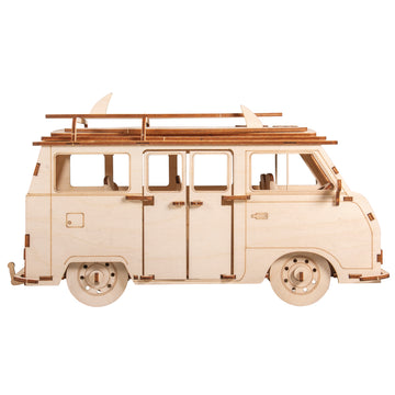 Holzbausatz 3D Campingbus VW-Bus Holzbausatz 77 Teile