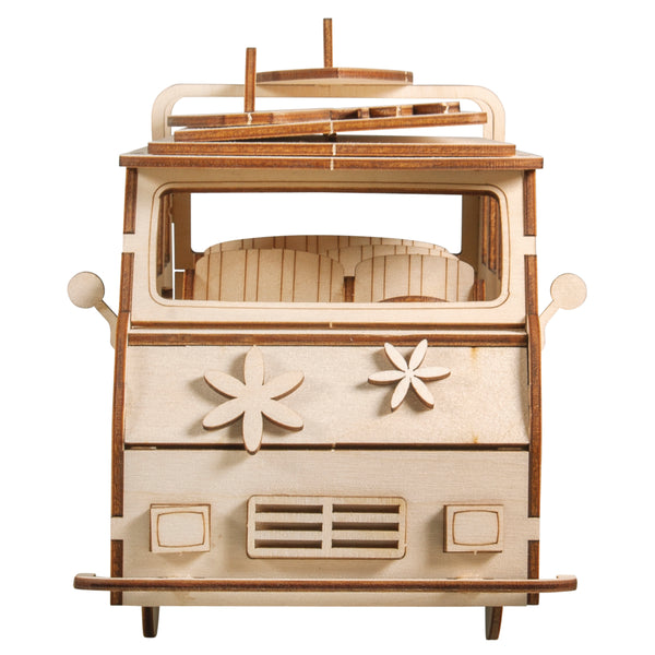 Holzbausatz 3D Campingbus VW-Bus Wooden Kit 77 Teile
