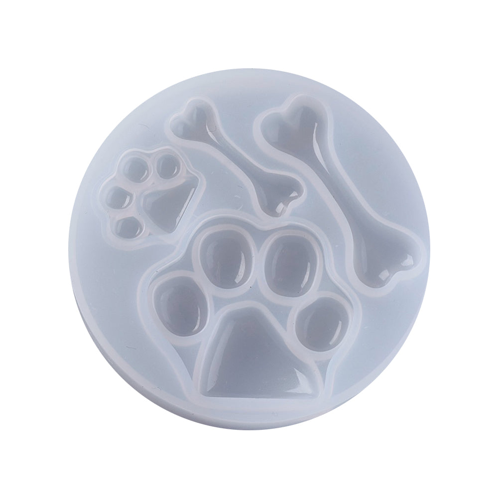 Silikongießform Hundepfoten Knochen 75x12mm