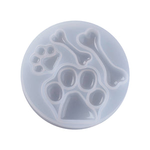 Silikongießform Hundepfoten Knochen 75x12mm