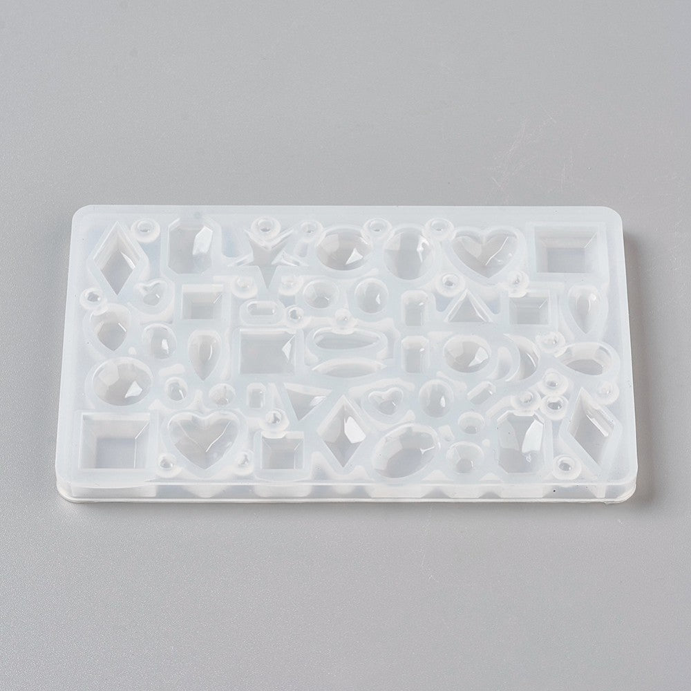 Silikonformen, verschiedene Formen, transparent, 106 x 66 x 6 mm, Innendurchmesser 2–12,5 mm