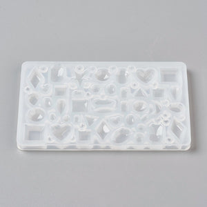 Silikonformen, verschiedene Formen, transparent, 106 x 66 x 6 mm, Innendurchmesser 2–12,5 mm