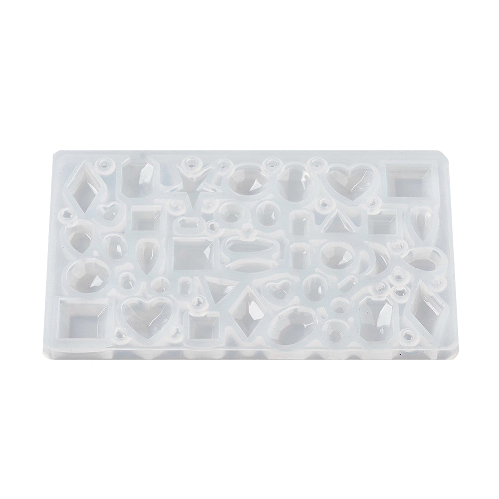 Silikonformen, verschiedene Formen, transparent, 106 x 66 x 6 mm, Innendurchmesser 2–12,5 mm