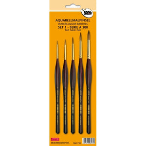Aquarellpinsel-Set Watercolor Brushes Serie A200 5 Stück