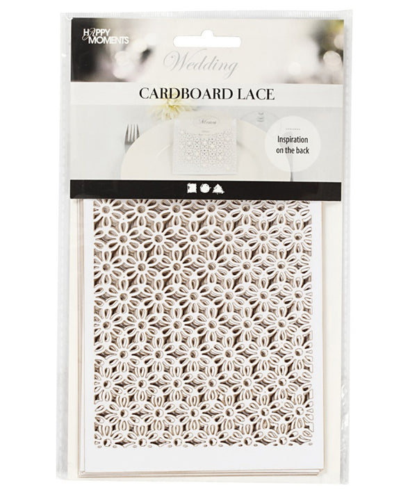 Karton mit Spitze Blatt 10,5x15cm 200g 10Stck. Cardboard Lace