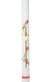 Taufkerze Blumenranke Taube Kreuz rosa 50x3cm