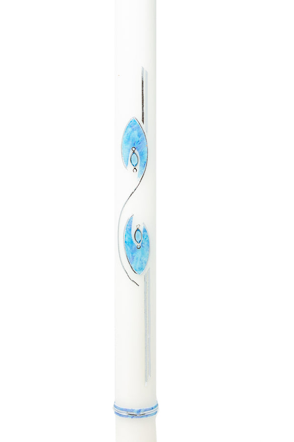 Taufkerze Ornament blau 50x3cm