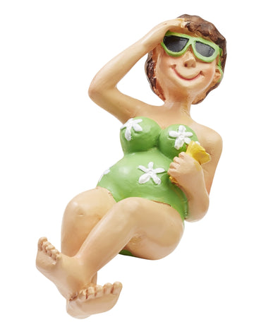Miniaturfigur Bade-Urlauberin für Liegestuhl 7cm