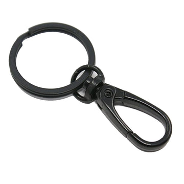Schlüsselkarabiner schwarz mit Spaltring, pro Stück