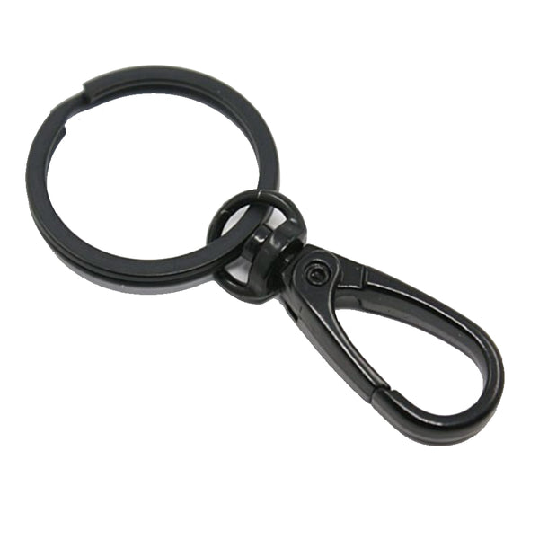 Schlüsselkarabiner schwarz mit Spaltring 1 Stück