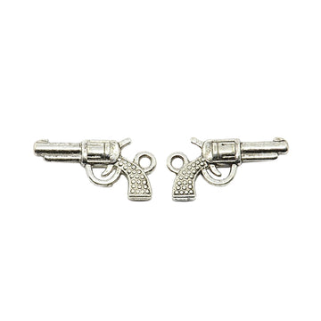 Metallanhänger Pistole Revolver, 32x15mm, pro Stück