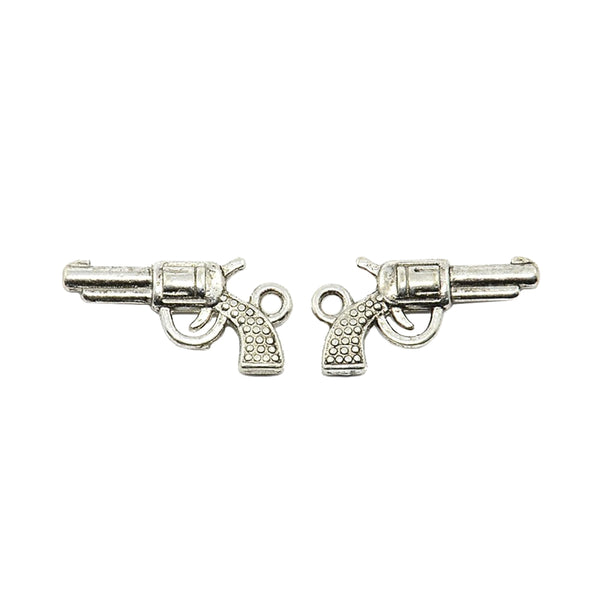 Metallanhänger Pistole Revolver, 32x15mm, pro Stück