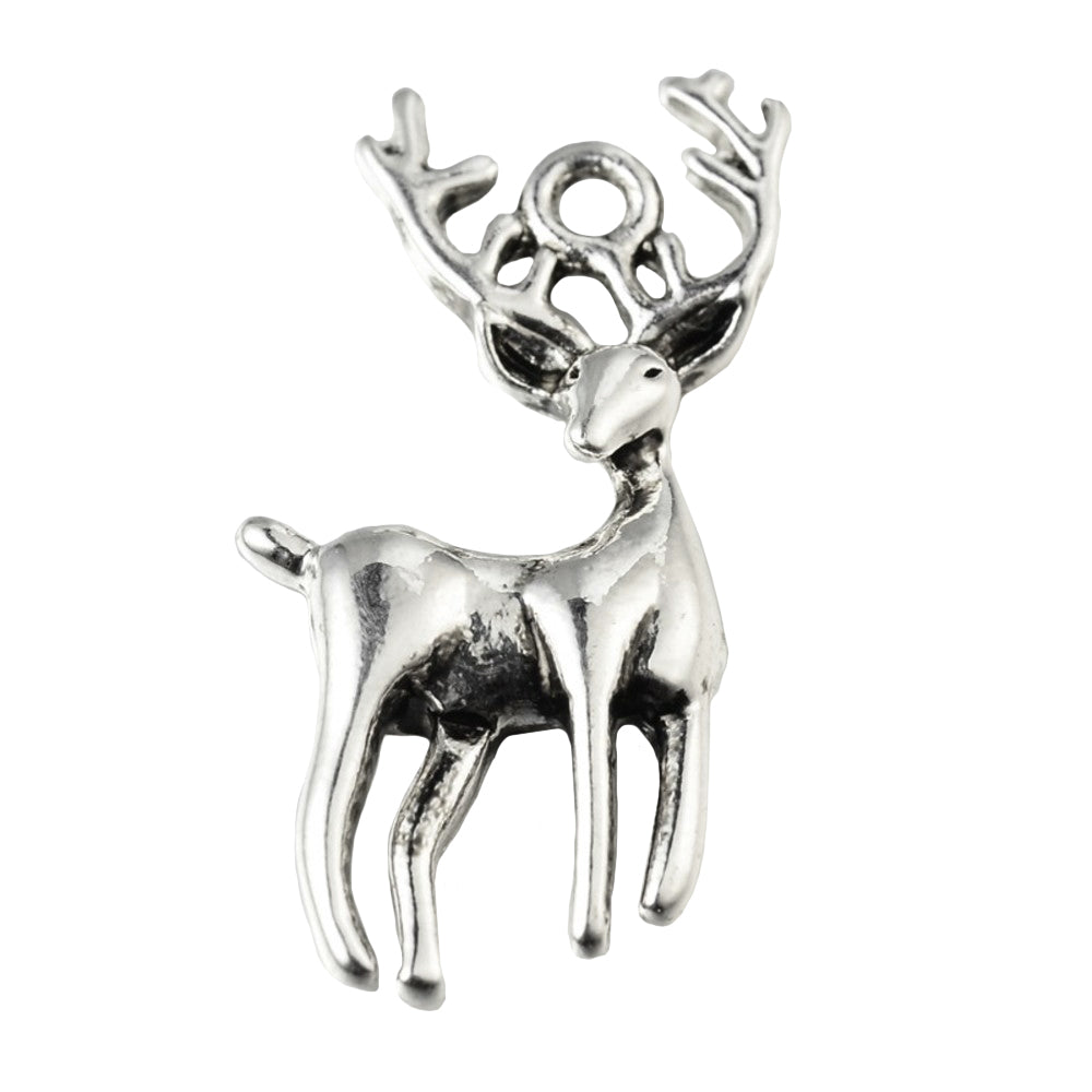 Metallanhänger Hirsch, 27x16mm, silber, pro Stück
