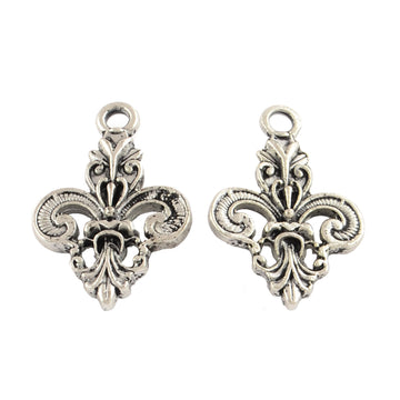 Anhänger Fleur-de-Lils, Tibetsilber, 24x16mm, pro Stück