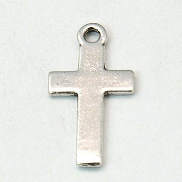 Anhänger Mini-Kreuz silbern 25x13mm 1,5mm dick 10 Stück