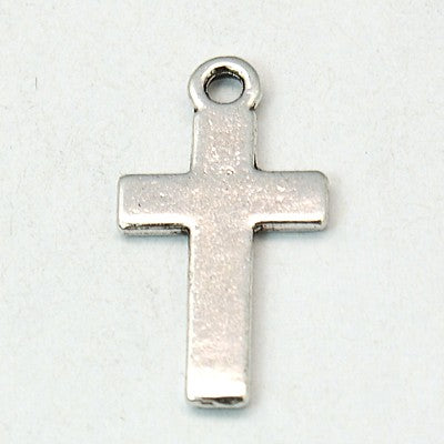 Anhänger Mini-Kreuz silbern 25x13mm 1,5mm dick 10 Stück