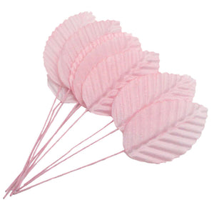 Stoffblätter Drahtstiel 10x3cm 10 Stück