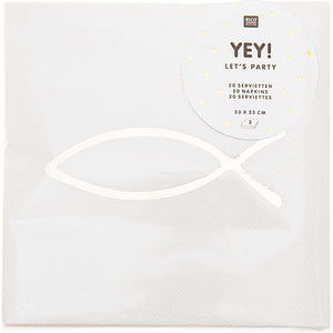 Servietten Christliche Feste Fisch Hot Foil gold glänzend 33x33cm 20 Stück