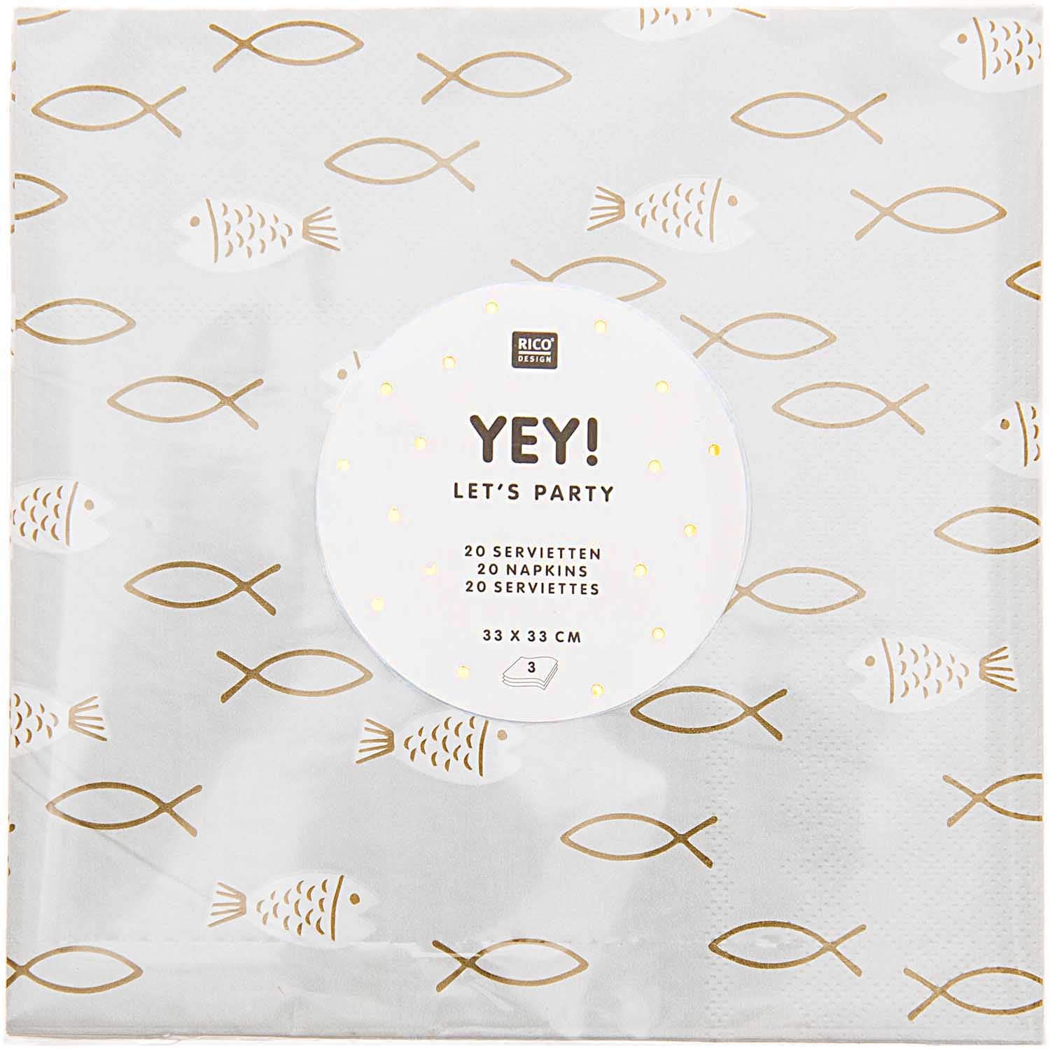 Servietten Christliche Feste Fische 33x33cm 20 Stück