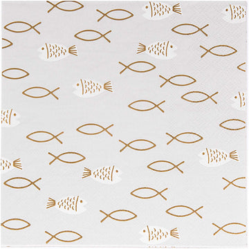 Servietten Christliche Feste Fische 33x33cm 20 Stück