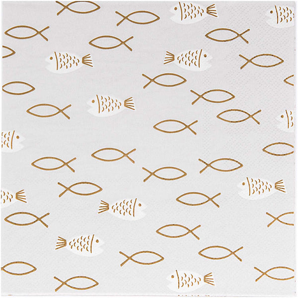 Servietten Christliche Feste Fische 33x33cm 20 Stück