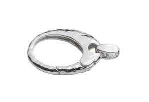 Karabiner nickelfrei gehämmert platinfärbig 32 x 17 mm